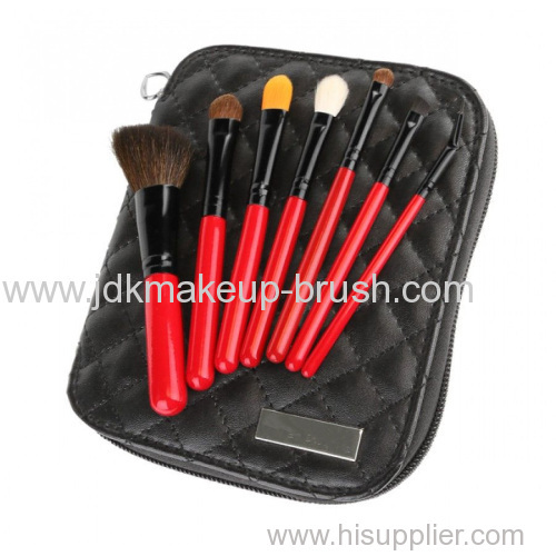 7PCS Professional Cosmetic Brushes with Red wooden handle