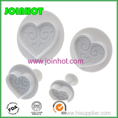 Heart Shaped Flower Cake Plunger Cutter Cake Decoration Mold Jh Pc