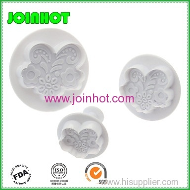 New arrival 3pcs/set sunflower design fondant cake plunger cutter mould