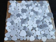 heart-shaped white marble mosaic