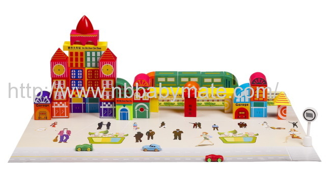 47pcs Train station plastic building blocks