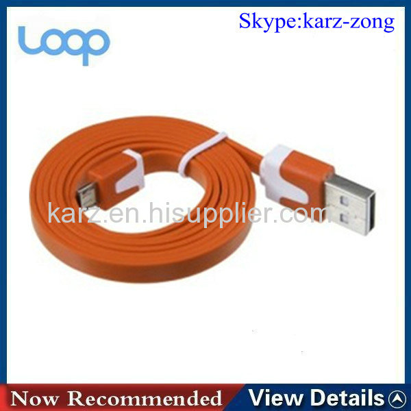 color noodle micro usb data cable for samsung