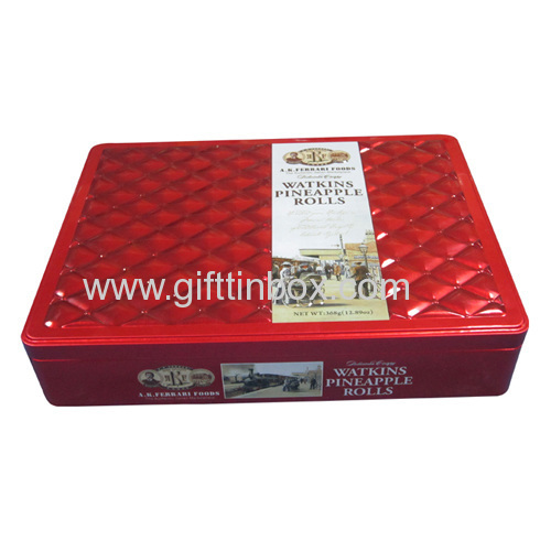 Chocolate tin box rectangular