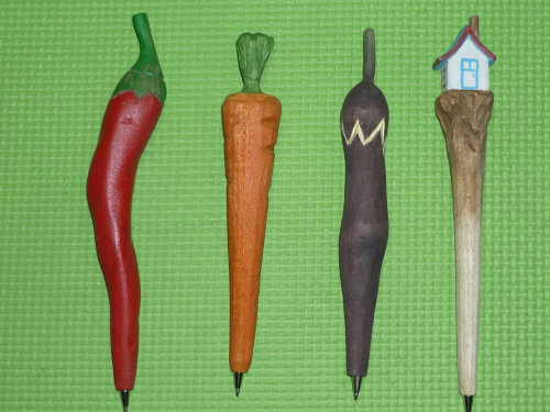 Wood Carved Vegetable Shape Pens