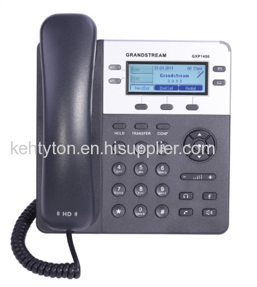 Grandstream GXP1450 2 Line Enterprise HD SIP VOIP IP Phone Backlit LCD PoE Ready Spanish multi language