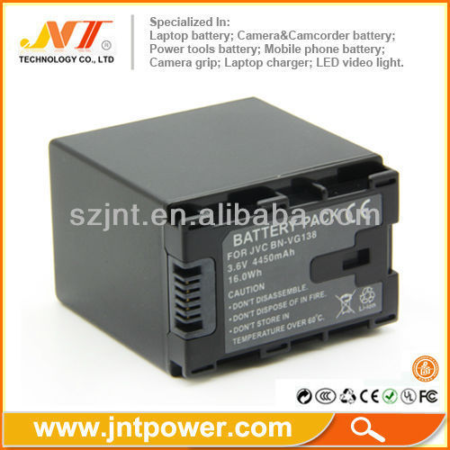 Hotest 3.6V 4450mAh BN-VG138 VG138 camcorder battery for JVC 