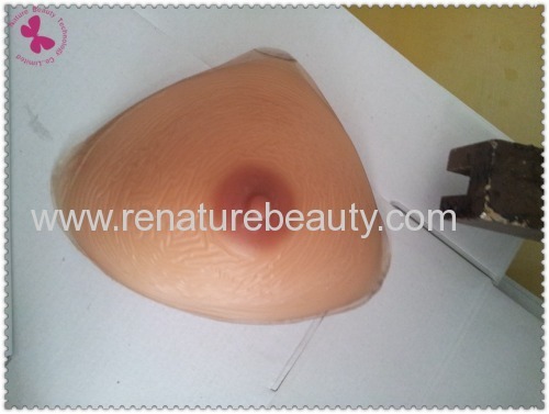 Realistic silicone breast prosthesis