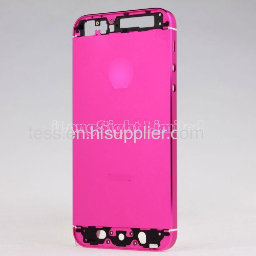 Replacement Aluminum Alloy + Glass Back Cover Housing Case for iPhone 5S - Purple + Black