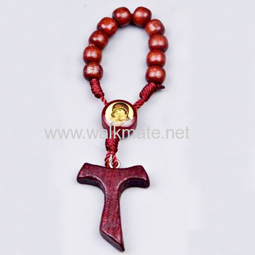 religious wooden finger rosary