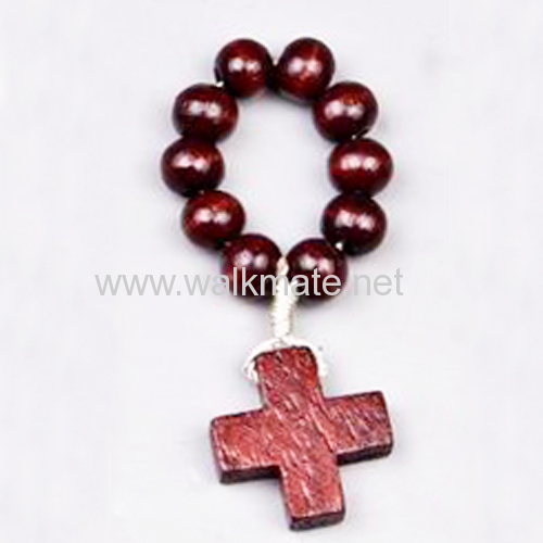 Black Color Cord Wooden Finger Rosary