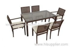 Garden rattan furniture dining table and chairs
