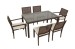 Glass patio rattan dining table