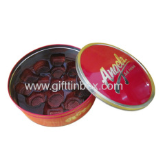 Round chocolate tin box