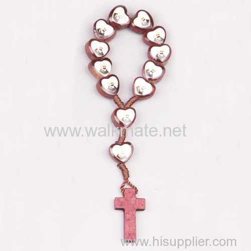 Red Color Cord Wooden Finger Rosary