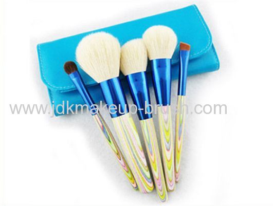 High quality 5pcs travel cosmetic brush with colorful handle