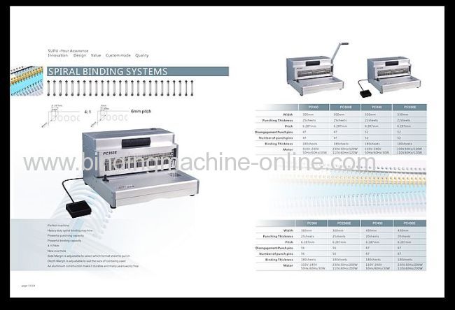 Perfect spiral binding machine