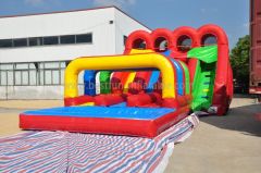 Red Inflatable Triple Lindy Water Slide