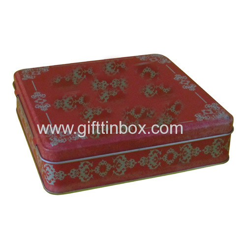 Square chocolate tin box