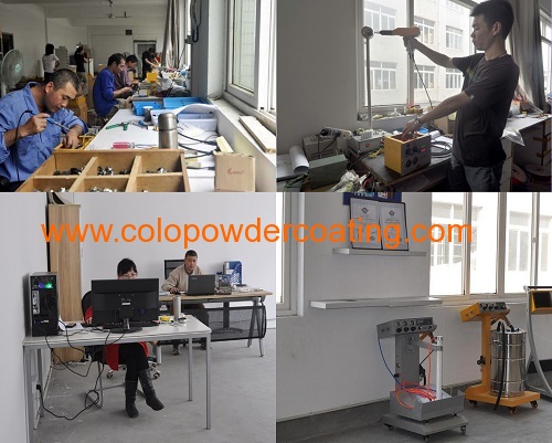 powder spray gun of powder coating system