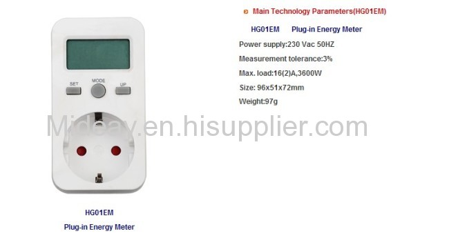 Plug in energy meter 