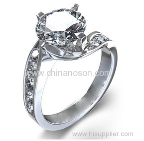 Diamond Engagement Ring in 14k White Gold