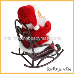 playing saxophone on chair Santa Claus