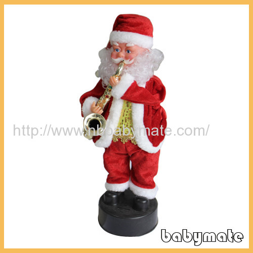 playing saxophone Santa Claus 