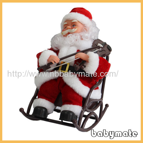 sit on chair playing violin Santa Claus