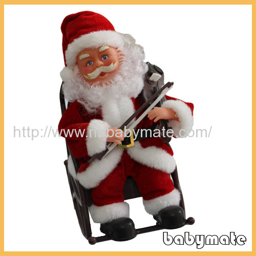 sit on chair playing violin Santa Claus