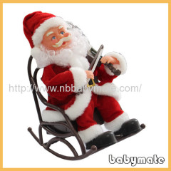 sit on chair playing violin Santa Claus