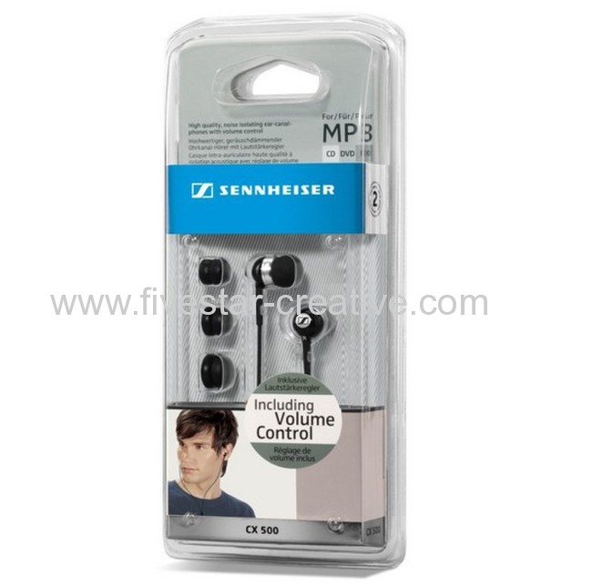 Sennheiser CX500 Noise Isolating Ear-Canal Headphones for iPod MP3 iPhone with Volume Control