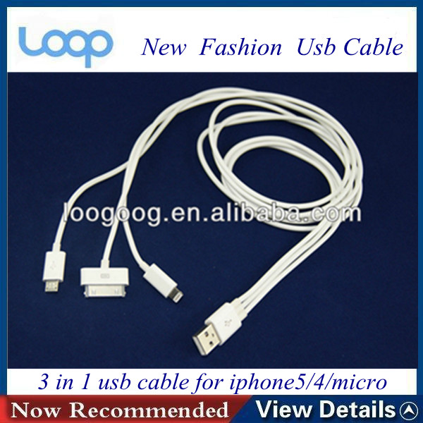 Universal 3 In 1 Usb Cable For Iphone5/iphone4/samsung S3,S4