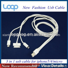 3 In 1 Usb Cable For Iphone5/iphone4/samsung