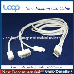 Universal 3 In 1 Usb Cable For Iphone5/iphone4/samsung S3,S4