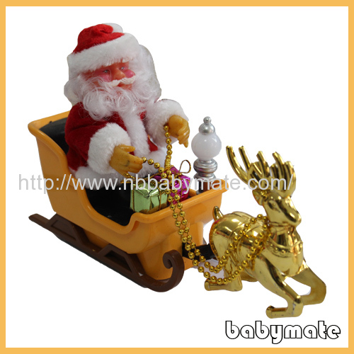 sit on sledge rinding deer Santa Claus