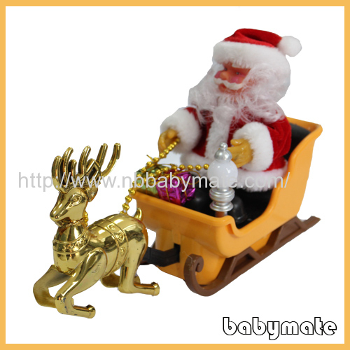 sit on sledge rinding deer Santa Claus