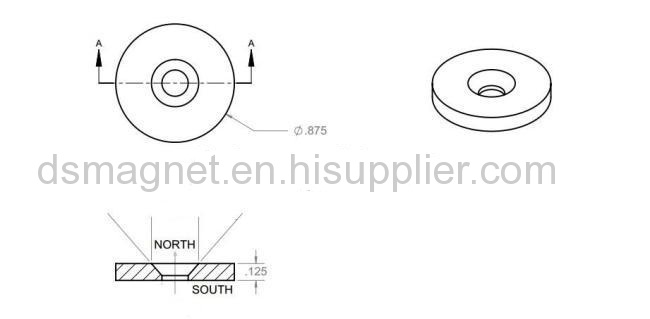 N35EH D8*d6*3mm NdFeB Ring Magnet Ni Coating 