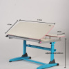 height adjustable hand crank steel wood study table for children and students