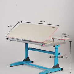 height adjustable hand crank steel wood study table for children and students