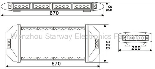 Warning LED Mini Lightbars for Automotive, Police, Fire, Emergency Vehicle