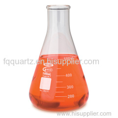 Transparent Erlenmeyer flask quartz glass