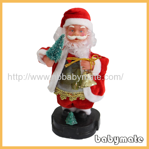 blowing snow on transparent belly Santa Claus