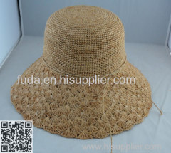 8cm brim crochet raffia hats