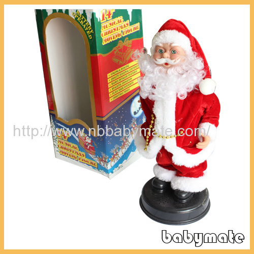 Santa Claus standing and sining