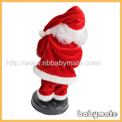 Santa Claus standing and sining