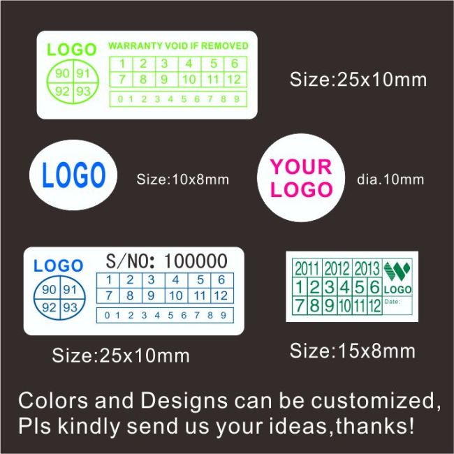 Customized Tamper Evident Warranty Sticker,Custom Design and Size Destructive Warranty Security Label Stickers 