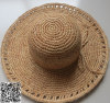 raffia straw hat with 10cm width brim