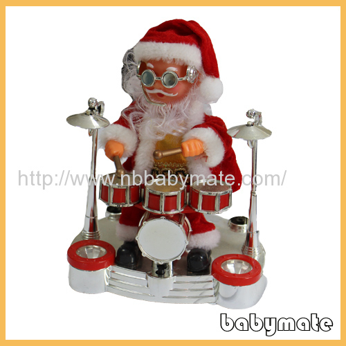 8" with music and play drums Santa Claus