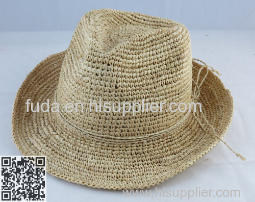 mens fedora hat with the crochet by hand