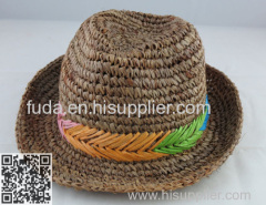 raffia men's fedora hat